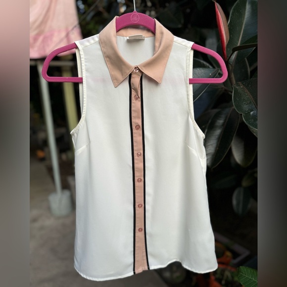 Anthropology Coincidence & Chance Two Tone Sleeveless Button Down Size XS - Picture 3 of 5